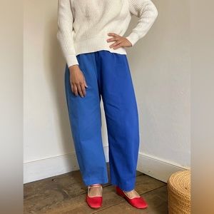 Verity & Daughters Janus pants in blue. Size small.